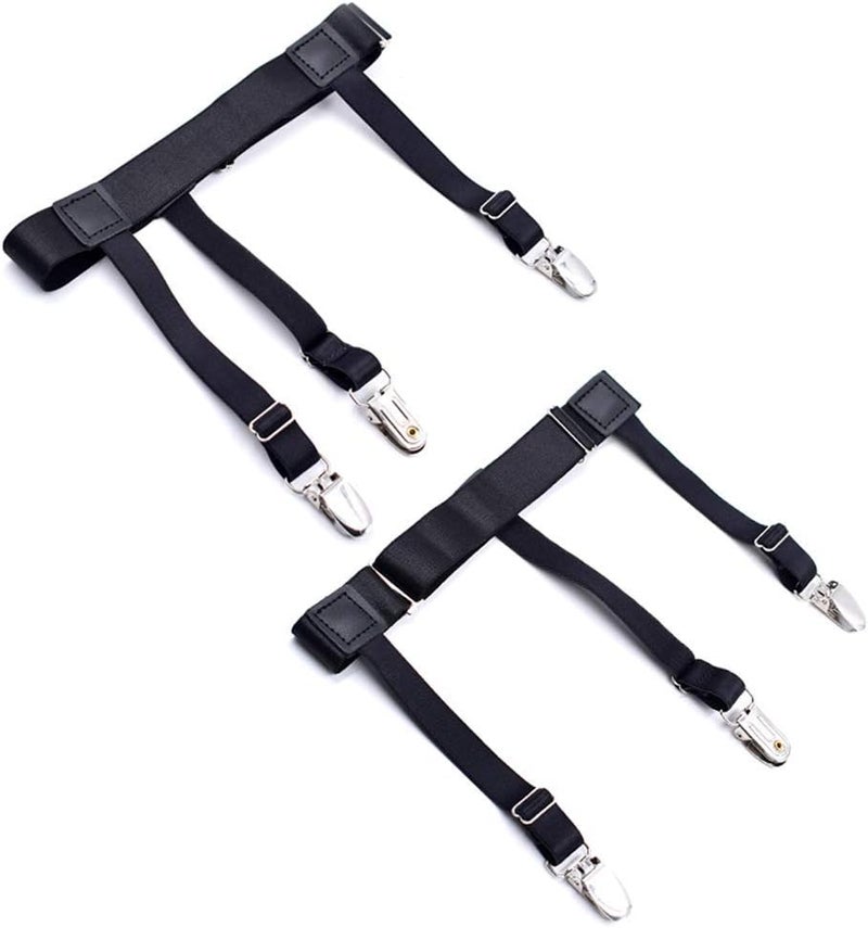 Kedofe Men Shirt Stays Adjustable Elastic Shirt Garter Shirts Holder with Non-slip Locking Clamps for Police Military - Image 4